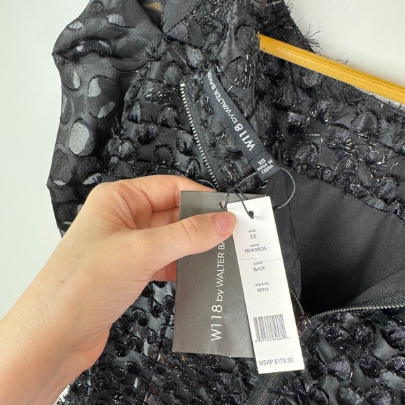 NWT W118 by Walter Baker Prya Dress Size XS Black Polka Dot Puff Sleeve Party - Picture 5 of 10